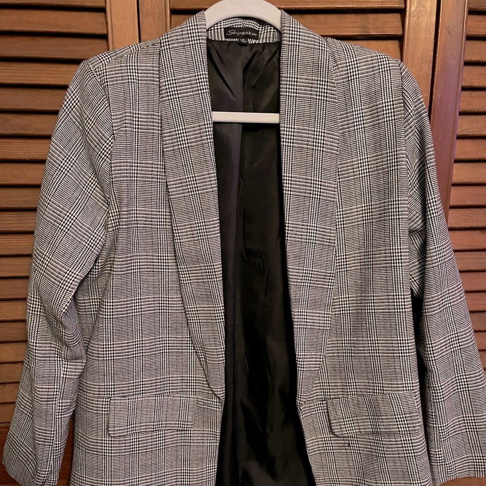 Shinestar Plaid Blazer